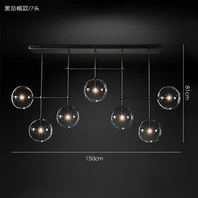 Afralia™ Nordic Glass LED Ceiling Chandelier Black Gold G4 Pendant Lighting