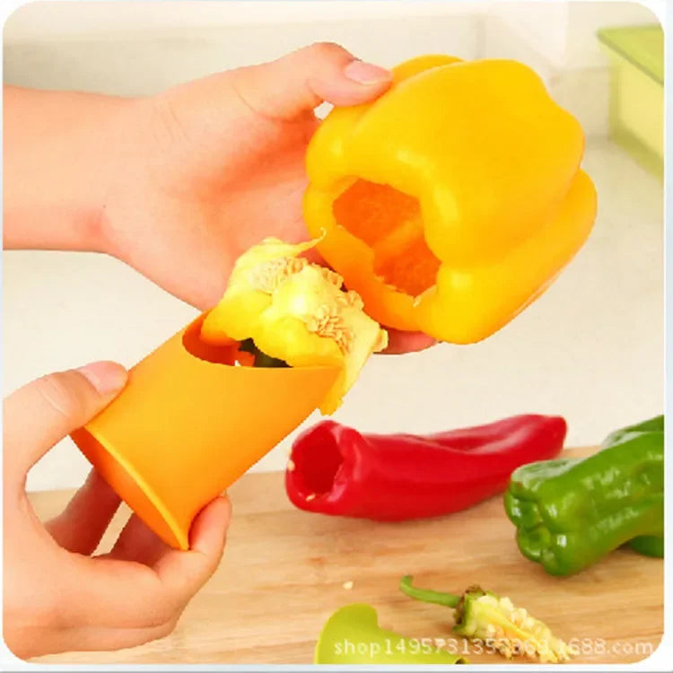 Afralia™ 2pcs Vegetable Cutter Corer Seed Remover Cleaning Gadget ideal for Kitchen Essentials