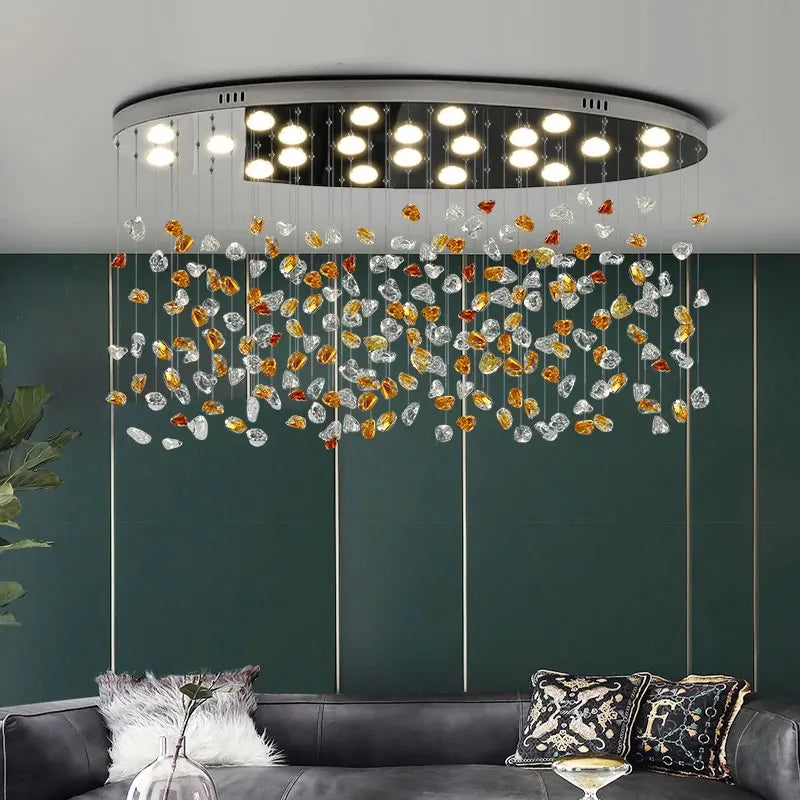 Afralia™ LED Crystal Chandelier: Designer Art Luxury Lighting for Living Room, Kitchen & Restaurant