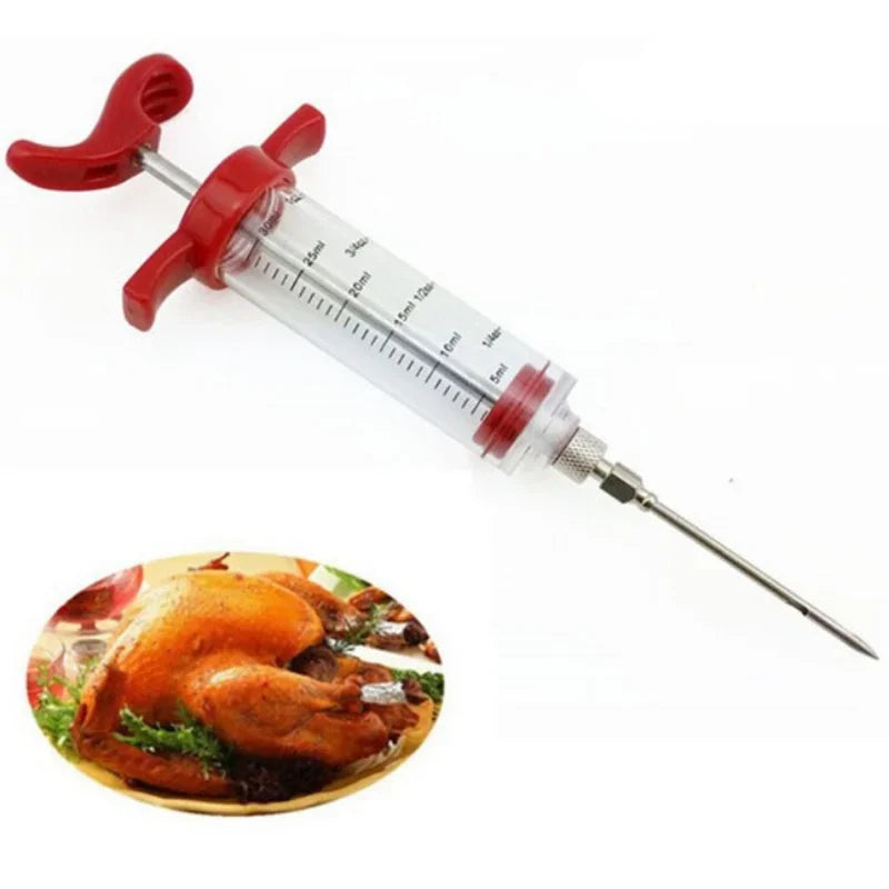 Afralia™ Meat Syringe Marinade Injector for Turkey Chicken with Stainless Steel Needles