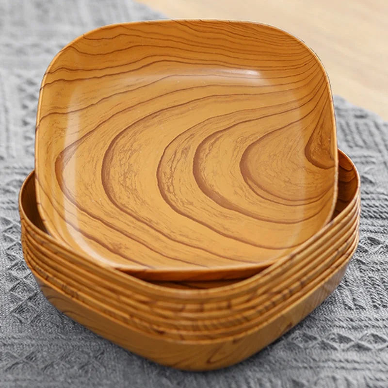 Afralia™ Imitation Wood Snack Plate Dish Tray for Sushi Breakfast Dried Fruit