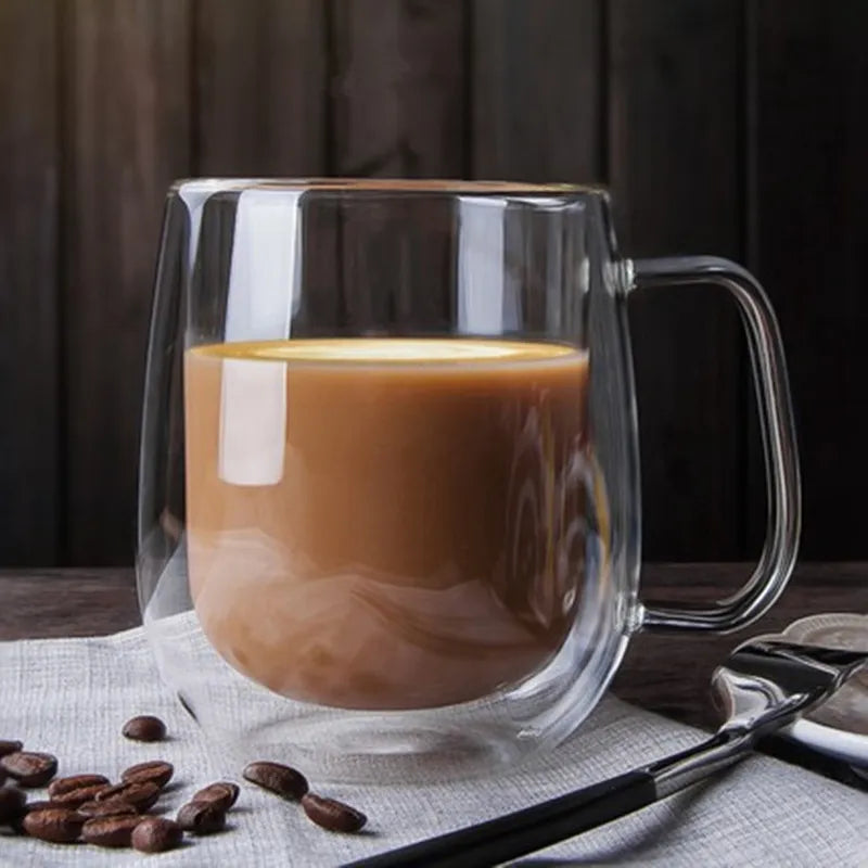 Double Wall U Shape Glass Mug 250ml 2