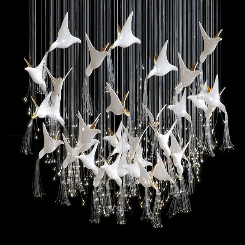 Afralia™ Modern Glass Ceiling Chandelier for Living Room, Hotel, Villa, and Duplex Building