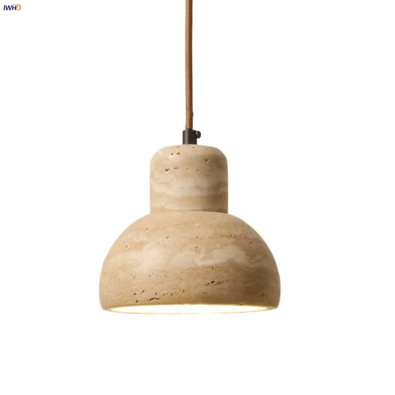 Afralia™ Yellow Travertine LED Pendant Lamp - Modern Nordic Home Decor