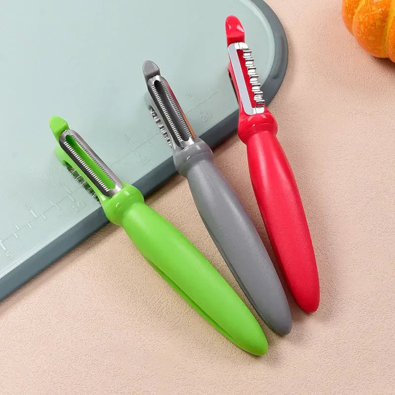 Afralia™ 3-in-1 Stainless Steel Vegetable Peeler Zester with Plastic Handle