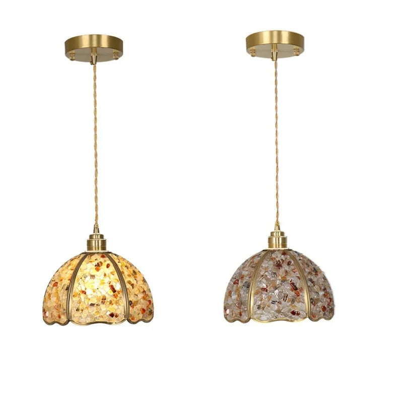 Afralia™ Crystal Glass LED Pendant Light Fixture for Kitchen Dining Room Bar Luxury Art Decor