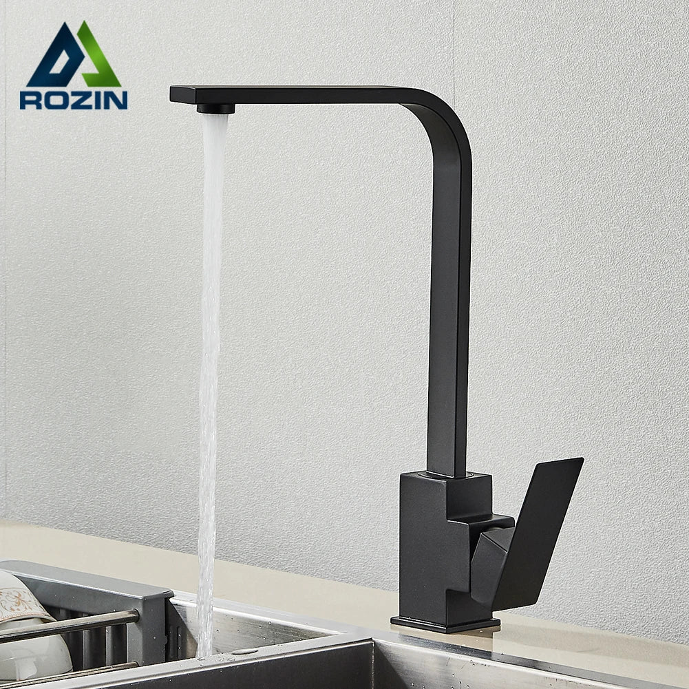Afralia™ Brushed Nickel Kitchen Faucet | 360 Rotate Hot Cold Mixer Tap | Single Lever