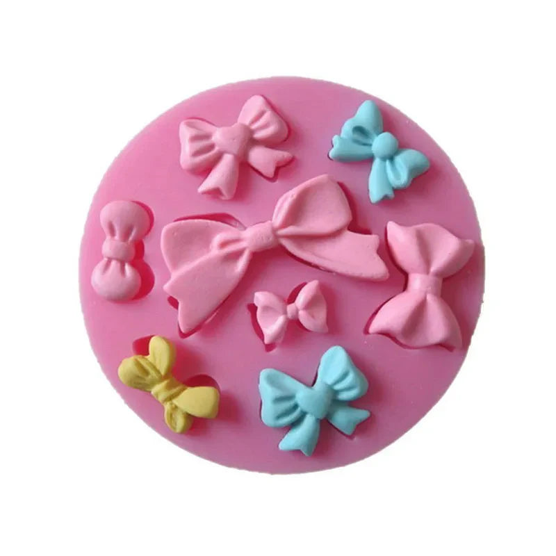 Afralia™ Mini Bow Silicone Fondant Mould for Cake Decorating and Baking