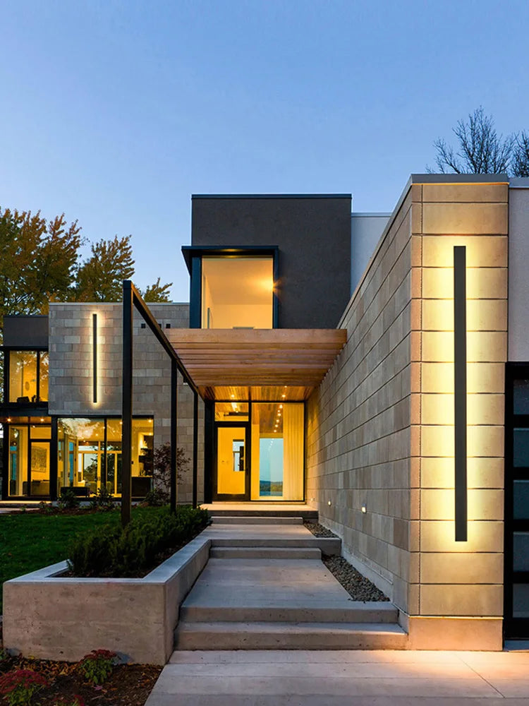 Afralia™ Black Waterproof LED Wall Light | Minimalist Outdoor Garden Balcony Terrace Decor