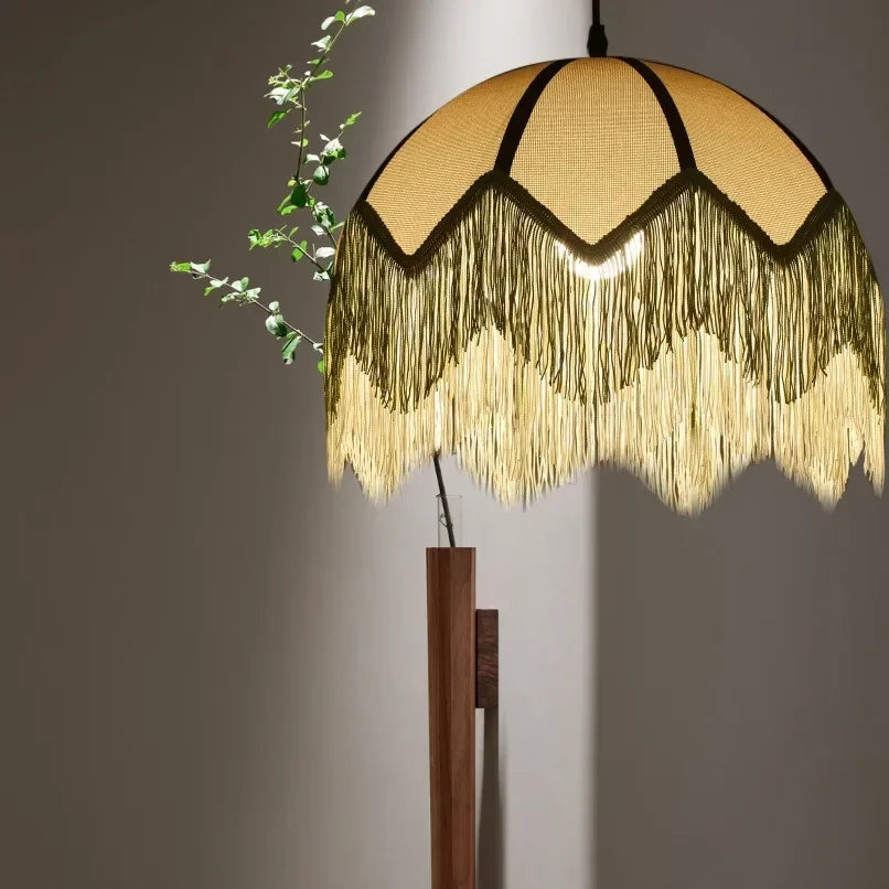 Afralia™ French Retro Style Bedroom Chandelier | Woven Fabric Pendant Lamp