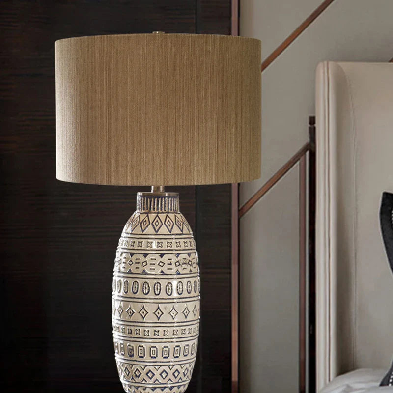 Afralia™ Vintage Ceramics Table Lamp with LED Lighting for Home Living Room Decor