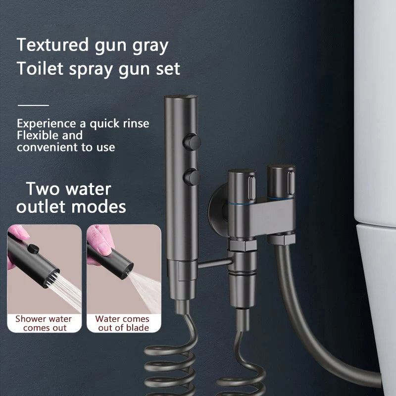 Afralia™ Stainless Steel Bidet Spray Set - Two Modes, Bathroom Cleaning & Feminine Cleansing