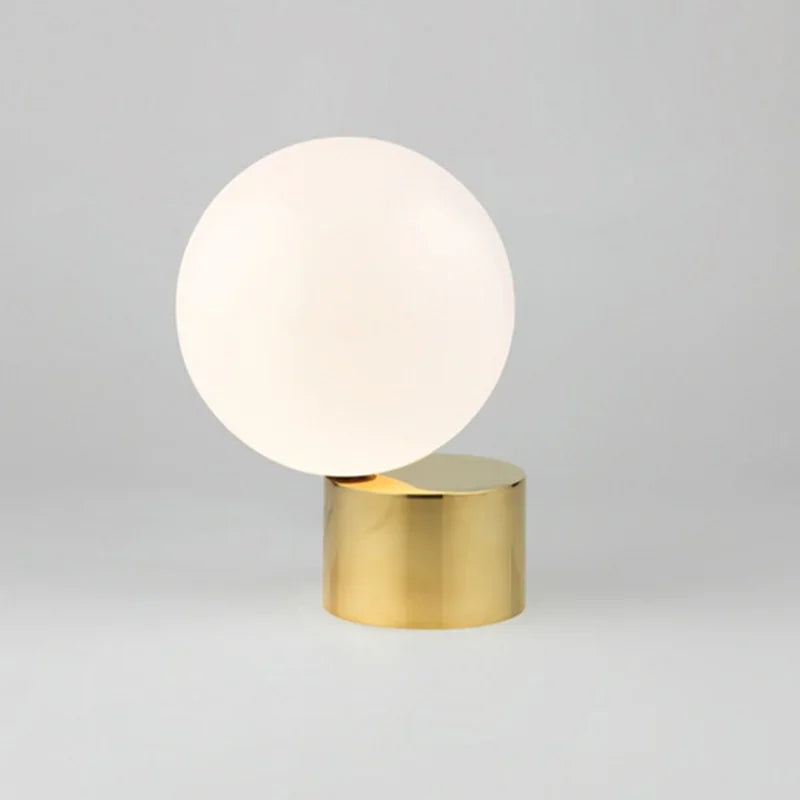 Afralia™ Glass Ball Table Lamp for Bedroom Study Hotel, Nordic Modern Decorative Bedside Light