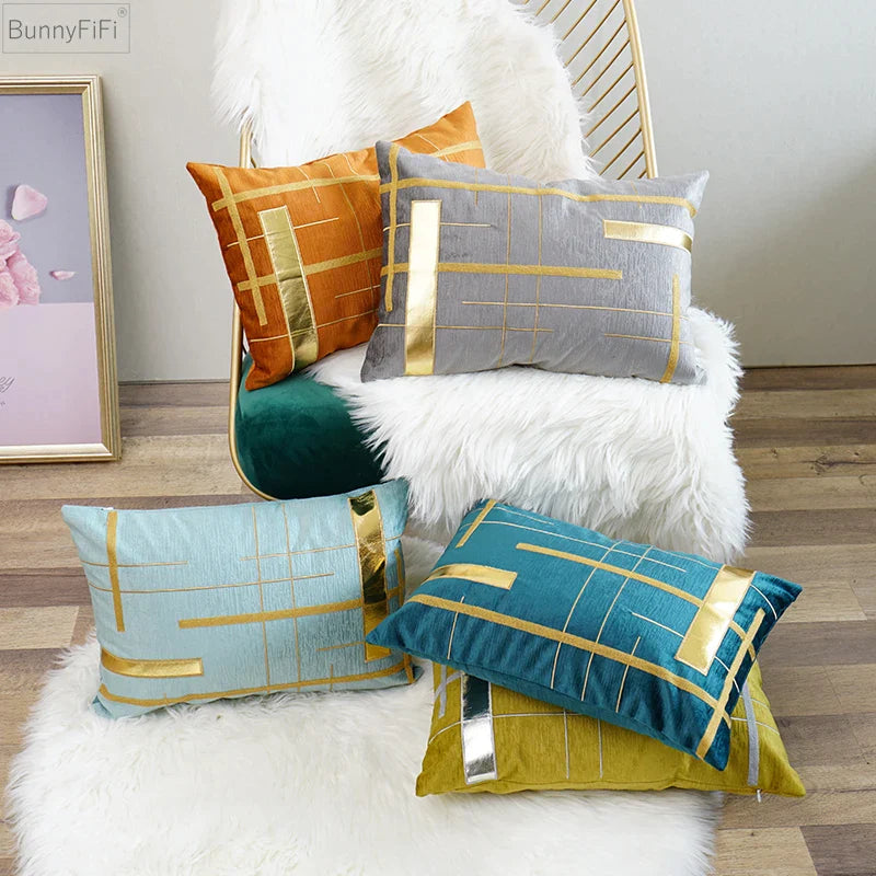 Afralia™ Embroidery Geometric Pillow Cover 45x45cm/30x50cm Home Decor for Couch, Sofa, Chair