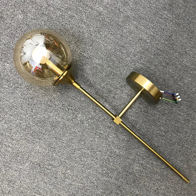 Afralia™ Modern Glass Wall Lamp Bedroom Reading Fixture Brass Lighting