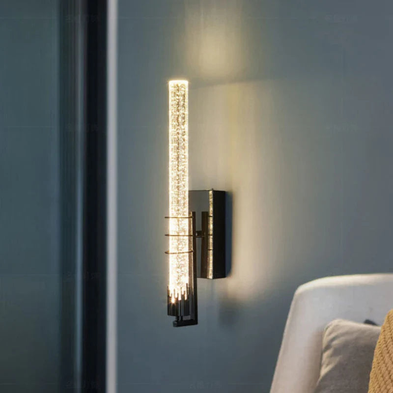 Afralia™ Crystal Wall Light: Modern LED Long Lamp for Bedrooms, Living Rooms, and Stairs