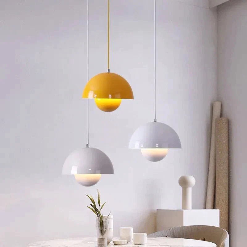 Afralia™ Modern Nordic Red LED Chandelier for Living Room and Bar
