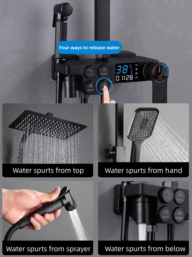 Afralia™ Smart Electric Sunflower Rainfall Shower System for Modern Bathroom