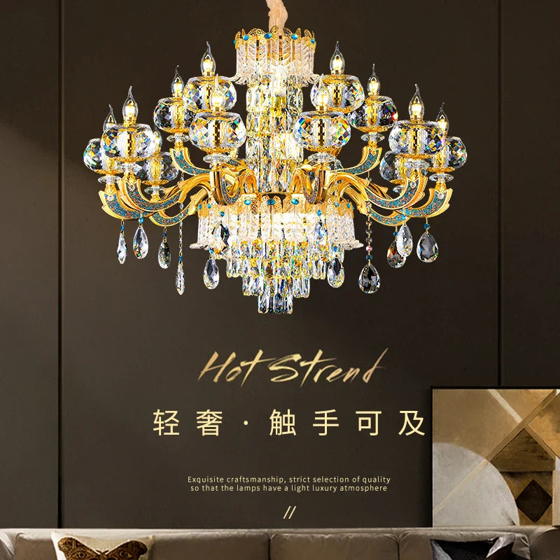 Afralia™ Crystal Candle Chandelier for Luxury Living Room, Bedroom, and Dining Room