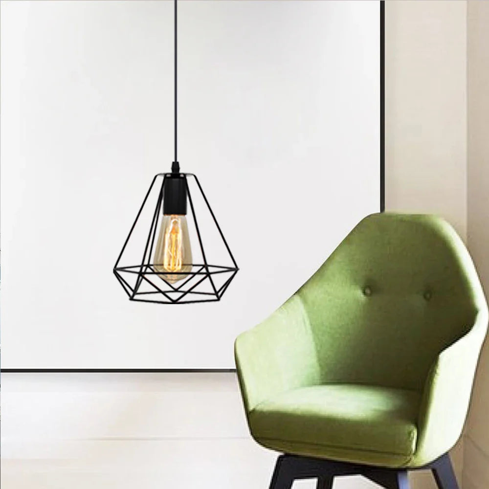 Afralia™ Industrial Metal Cage Pendant Lamp for Home Lighting