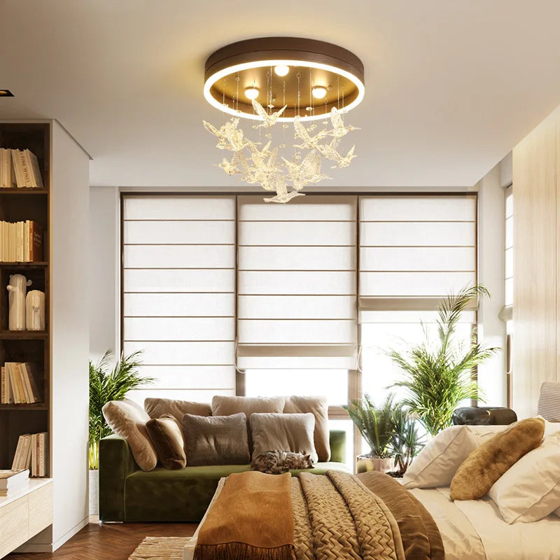 Afralia™ Crystal LED Ceiling Chandelier for Kids' Bedroom