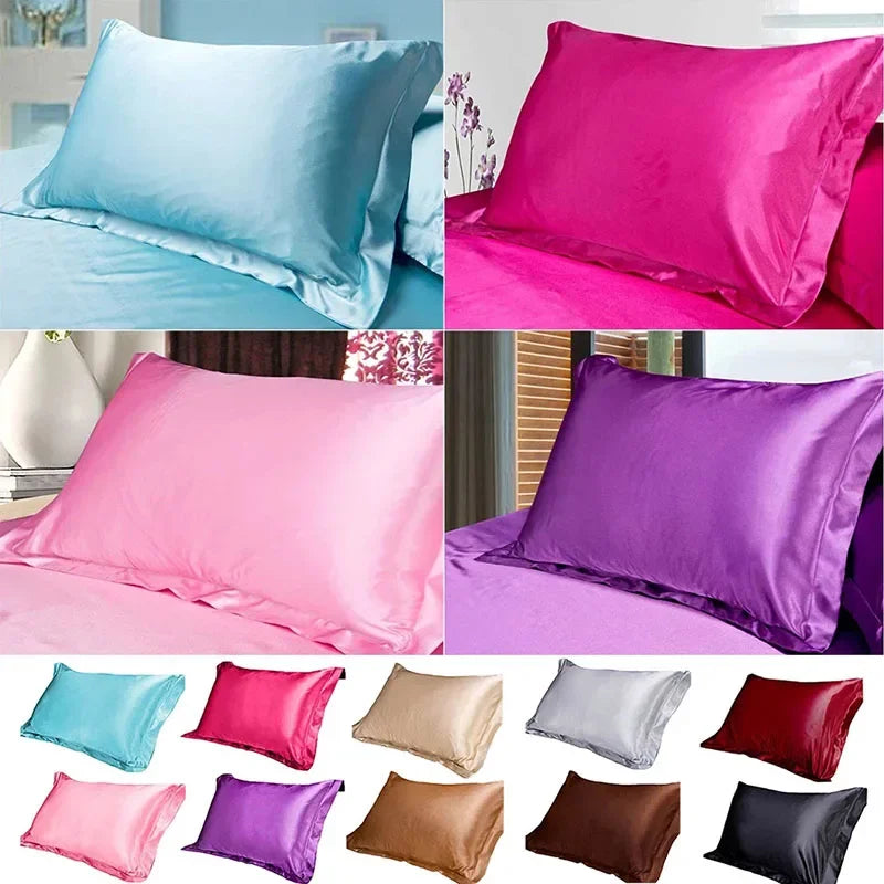 Afralia™ Soft Satin Pillowcase Set of 1, 48x74cm, Pure Emulation Silk, Solid Color