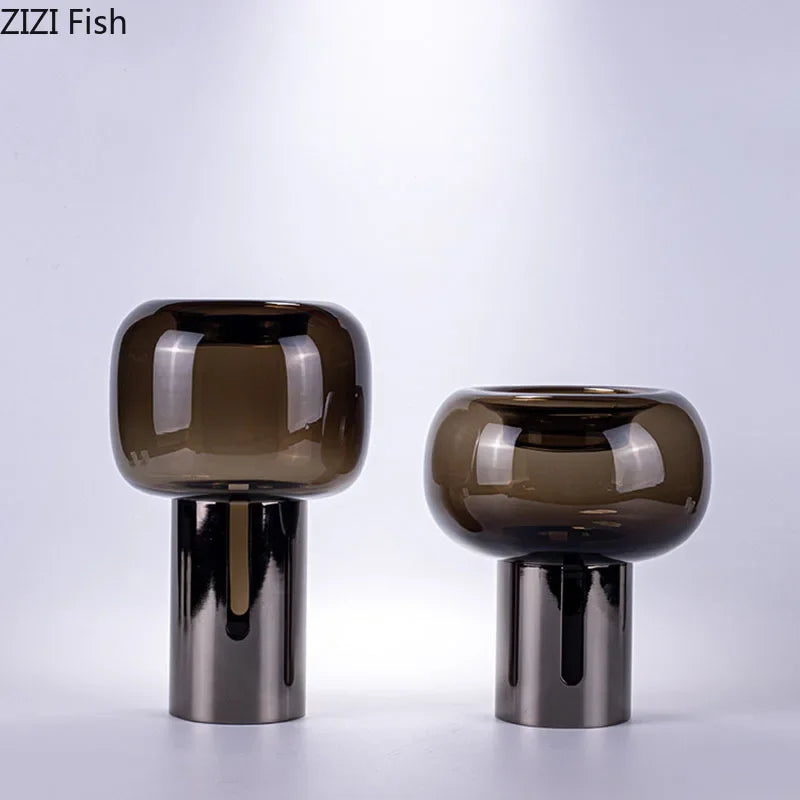 Afralia™ Dark Glass Vase for Desk Decor, Creative Hydroponics Floral Ornaments