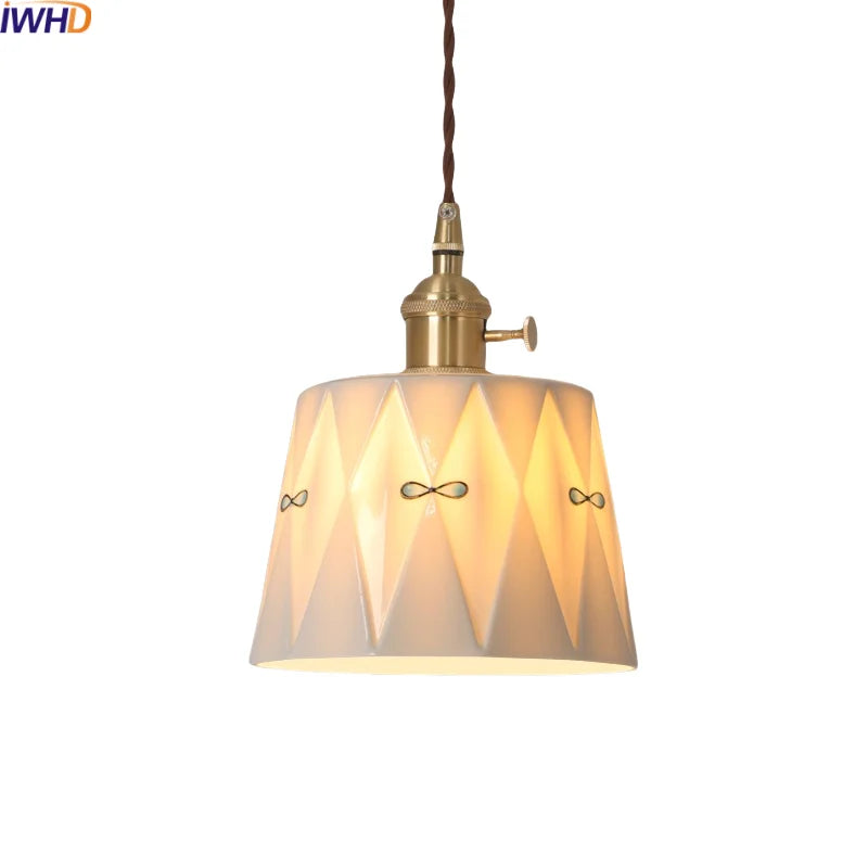 Afralia™ Ceramic LED Pendant Lights: Japanese Style for Living Room, Bedroom, Dining Room