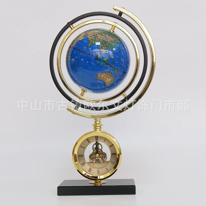 Afralia™ Clock Globe Decoration: Elegant Office & Living Room Home Decor