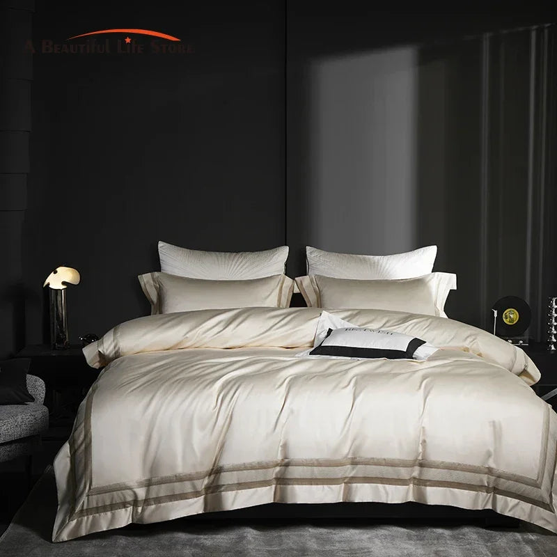 Afralia™ Luxury Lyocell Cotton Bedding Set with Duvet Cover, Sheet, Pillowcases