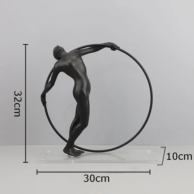 Afralia™ Abstract Cast Iron Acrobatics Sculpture Desk Decoration Slender Figures