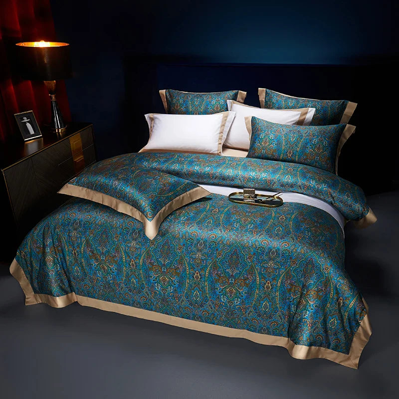 Afralia™ Bohemian Style 1000TC Egyptian Cotton Bedding Set with Digital Printing