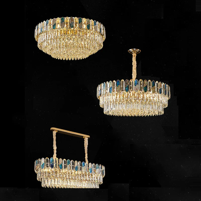 Afralia™ Crystal Chandelier LED Lighting for Living Room