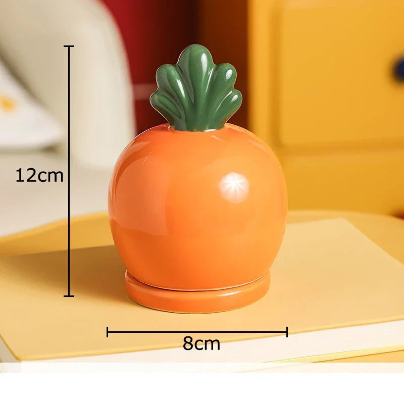 Afralia™ Strawberry Ceramic Toothpick & Swab Holder: Fruits Shape Desktop Organizer & Storage Jar