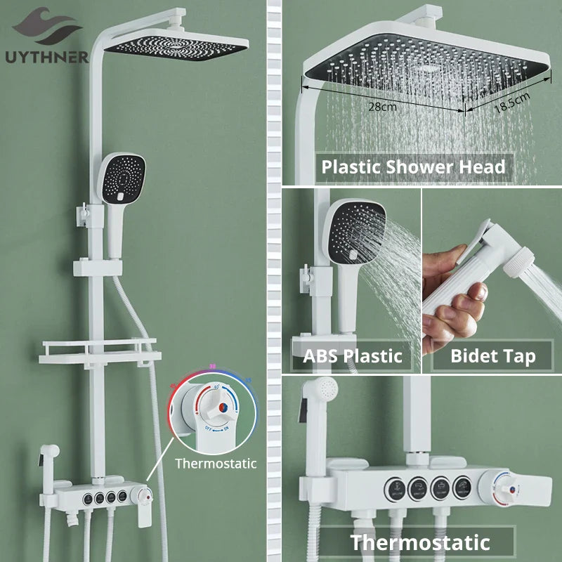 Afralia™ Rainfall Shower Faucet Set with Hand Spray & Bathtub Spout