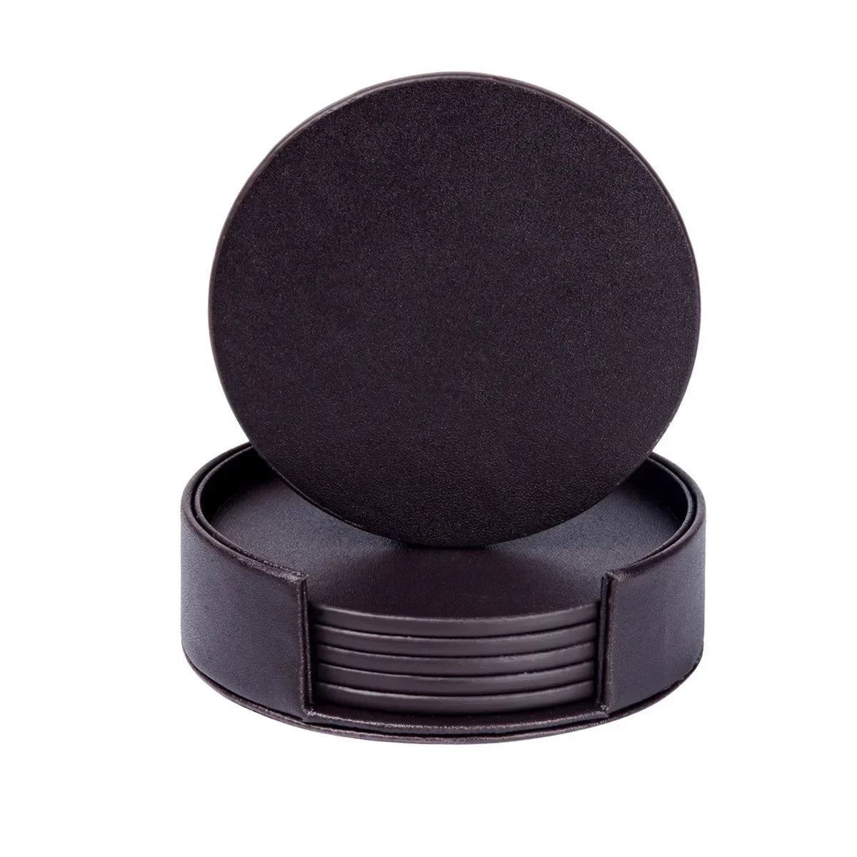 Afralia™ Marble Coaster Set: 6PCS PU Leather Drink Cup Mat Placemats