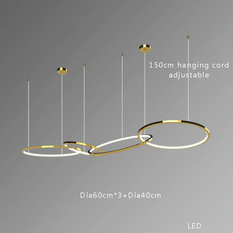 Afralia™ Modern Gold Round LED Pendant Lights for Kitchen Island Bar, Lustres Lamparas