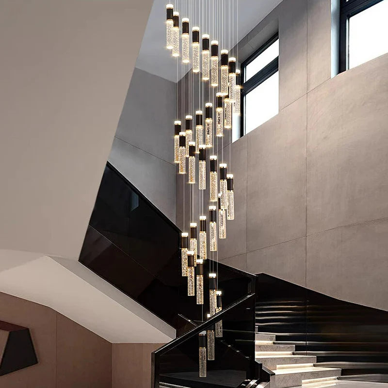 Afralia™ Modern LED Pendant Chandelier for Living Room Staircase Indoor Lighting
