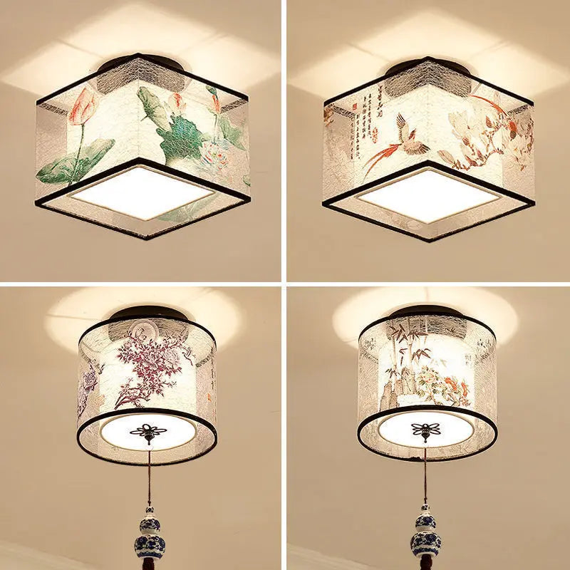 Afralia™ Chinese Style Ceiling Lamp, Creative Warm Light for Hotel Villa Corridors
