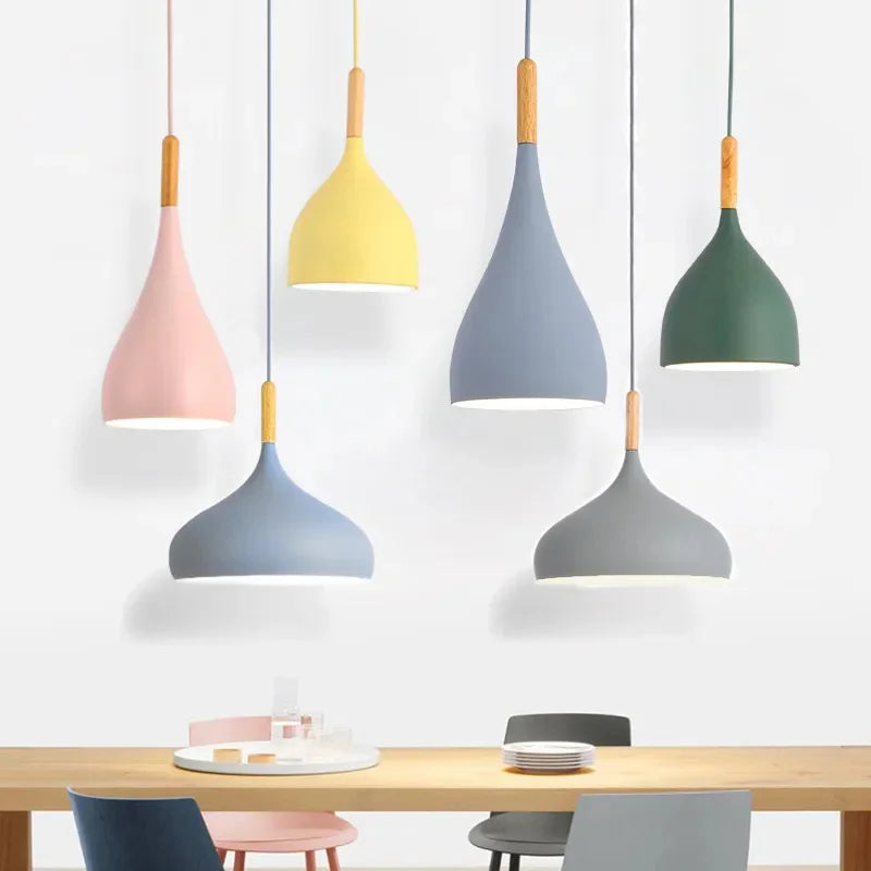 Afralia™ Wood Pendant Light: Modern Nordic Kitchen Ceiling Lamp for Dining Room & Coffee Bar