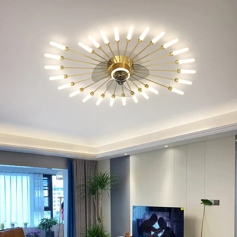 Afralia™ Modern Chandelier Ceiling Fan for Home Decor Lighting Fixture