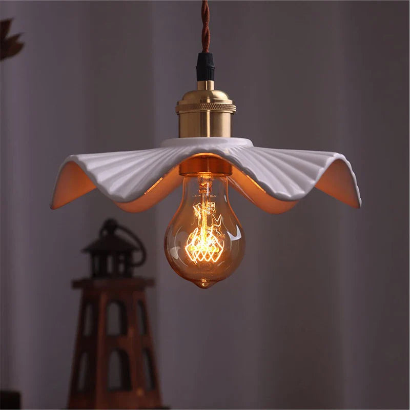 Afralia™ White Ceramic LED Pendant Light - Nordic Modern Design - Adjustable Hanging Lamp