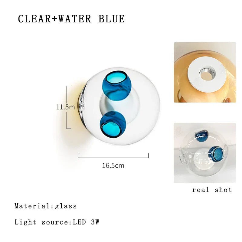 Afralia™ Glass Wall Sconce LED Light Fixture for Living Room & Aisle Decor