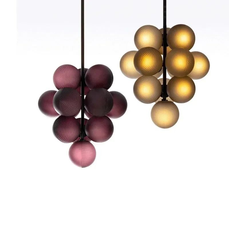 Afralia™ Nordic Grape Glass Chandelier Pendant Light for Minimalist Interior Decor