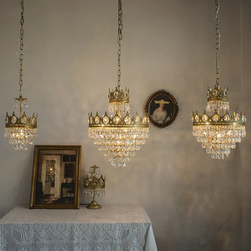 Afralia™ Crystal Crown Chandelier: Modern LED Ceiling Light Fixture for Luxury Home Decor