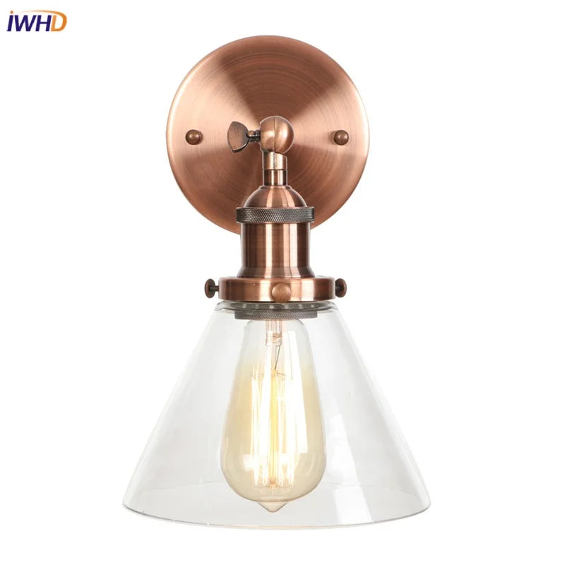 Afralia™ Vintage LED Wall Sconce Retro Industrial Iron Light for Living Room Stairs Mirror