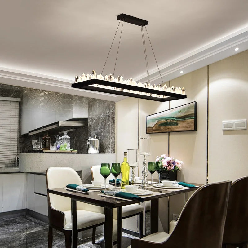 Afralia™ Crystal LED Pendant Lights: Modern Gold Black Industrial Lamp for Stylish Illumination