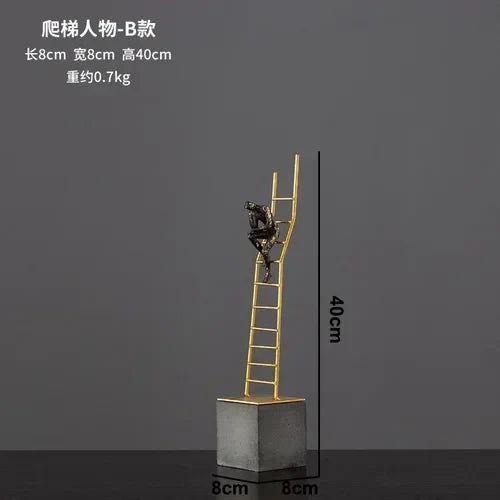 Resin Gymnast Art Sculpture by Afralia™ - Abstract Figure Statue for Home Decor