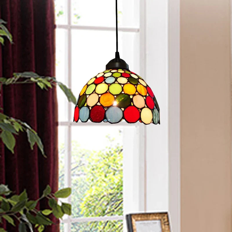 Afralia™ Tiffany Pendant Lamp: Colorful Retro Decor Chandeliers for Dining & Bedroom Lighting