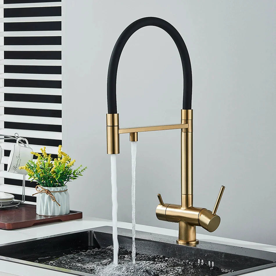 Afralia™ Dual Spout Kitchen Water Filter Faucet, Rotation Water Purification Mixer Tap